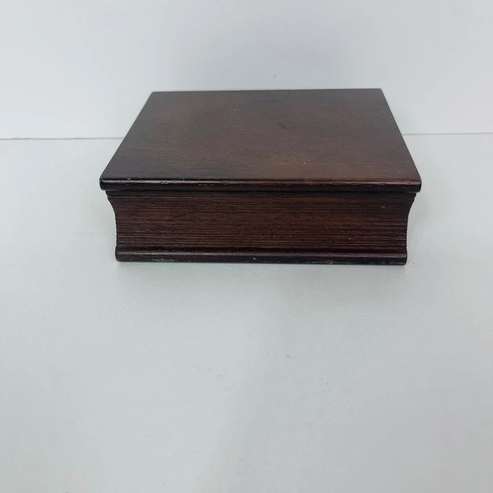 Monarch Trophy Wooden Book Desk Clock Brown Roman Numeral Quartz NISD Award Good
